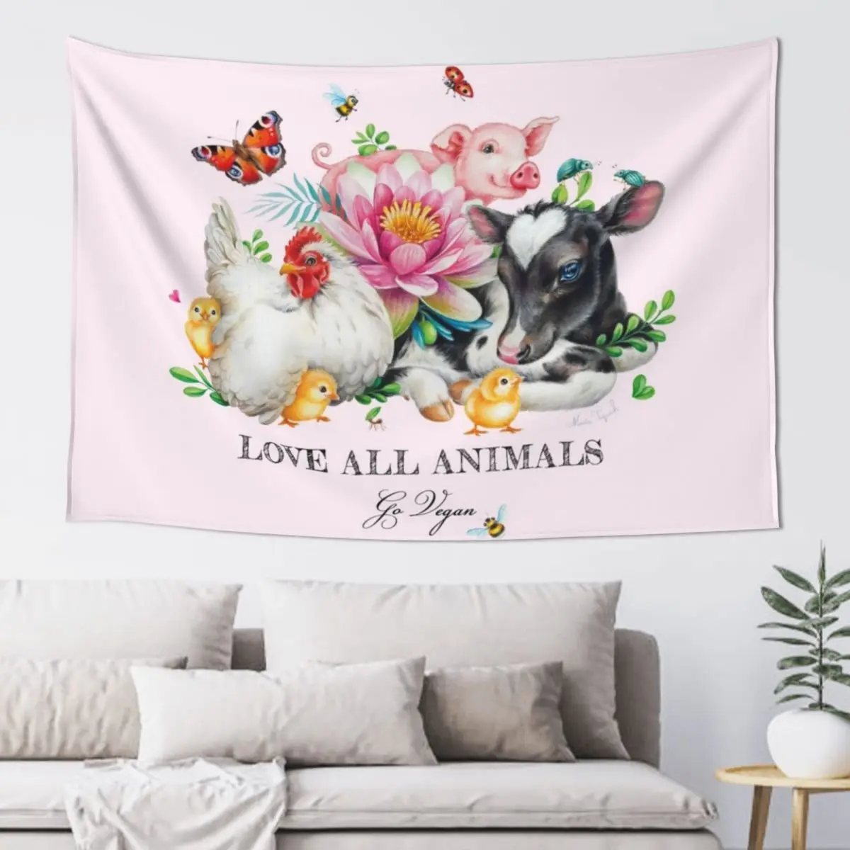 

Vegan summer by Maria Tiqwah Tapestry Decoration For Rooms Decoration Home Decoration Wall Tapestry