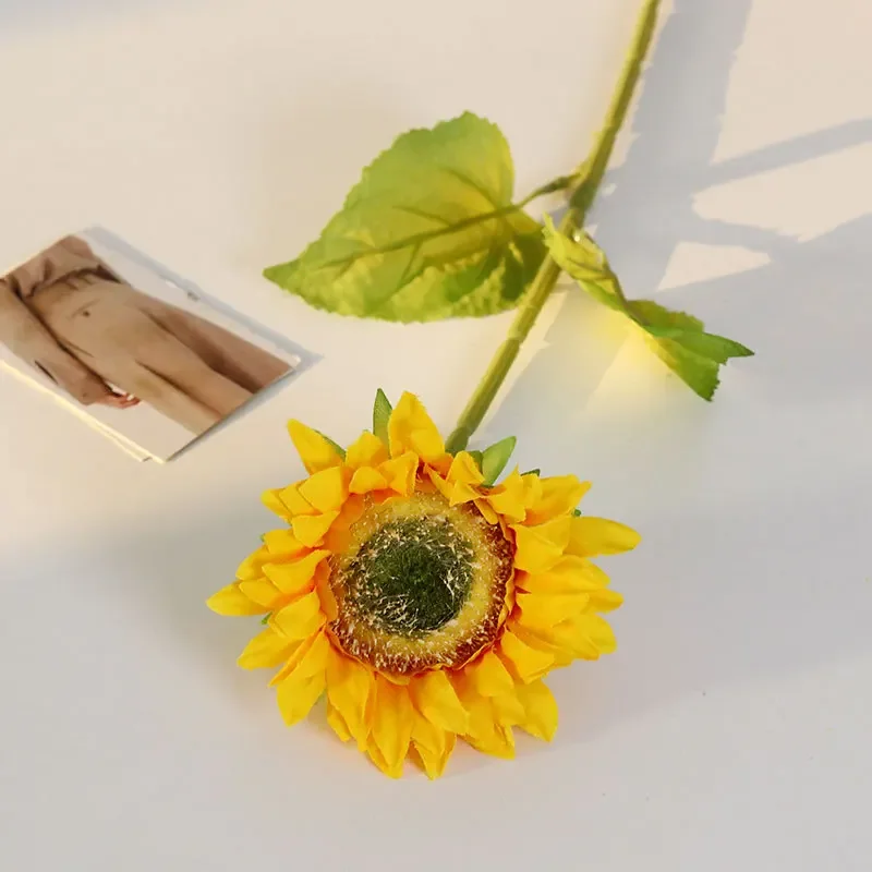 48CM Artificial Sunflower Light Color Sunflower Home Decoration Photography Prop