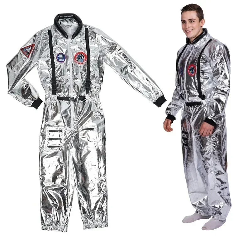 Costume de Cosplay d'astronaute argenté pour adultes, pour femmes et hommes, combinaison d'astronaute, Costume spatial d'hallowe