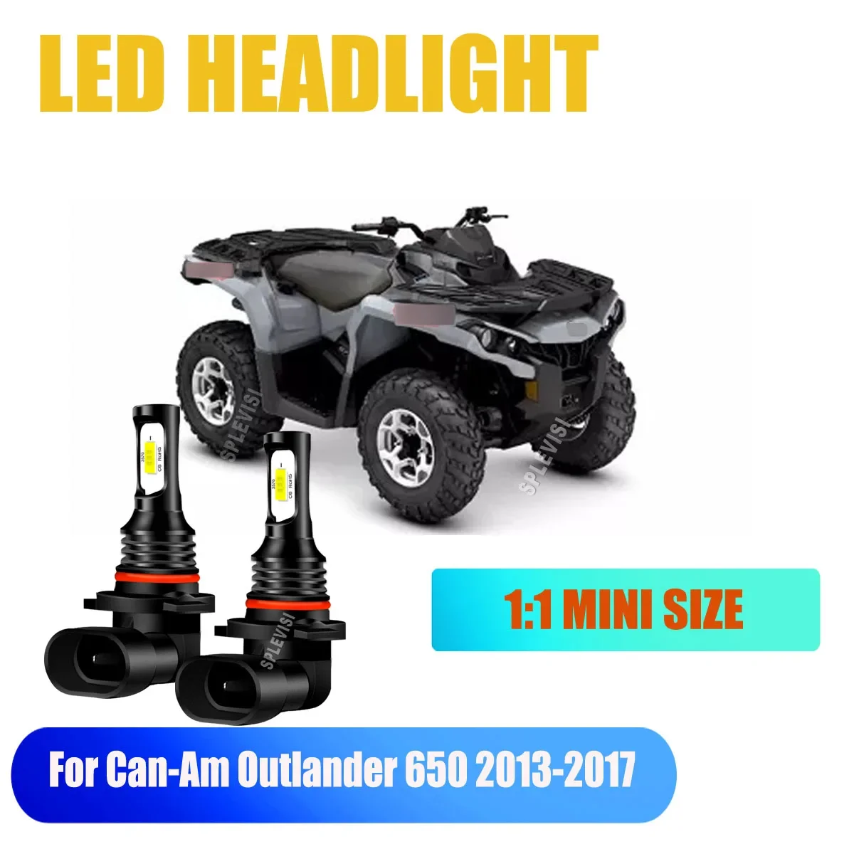 9-16v 9005 HB3 LED Xenon White Headlight -2 times brighter than stock bulbs For Can-Am Outlander 650 2013 2014 2015 2016 2017