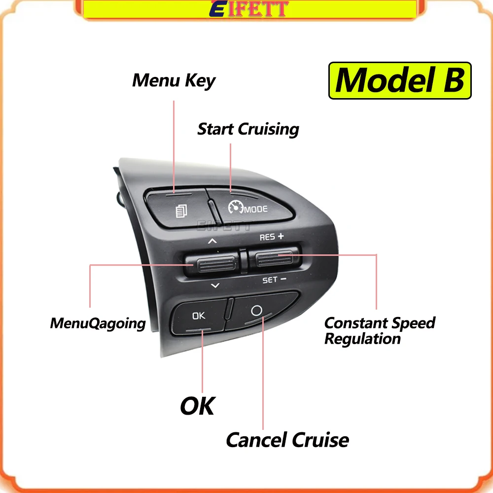 Left+Right+Wire For Kia RIO 2018-2021 X-LINE K2 RIO 4 Steering Wheel Buttons Cruise Control Remote Bluetooth Volume Car Switches - view 5