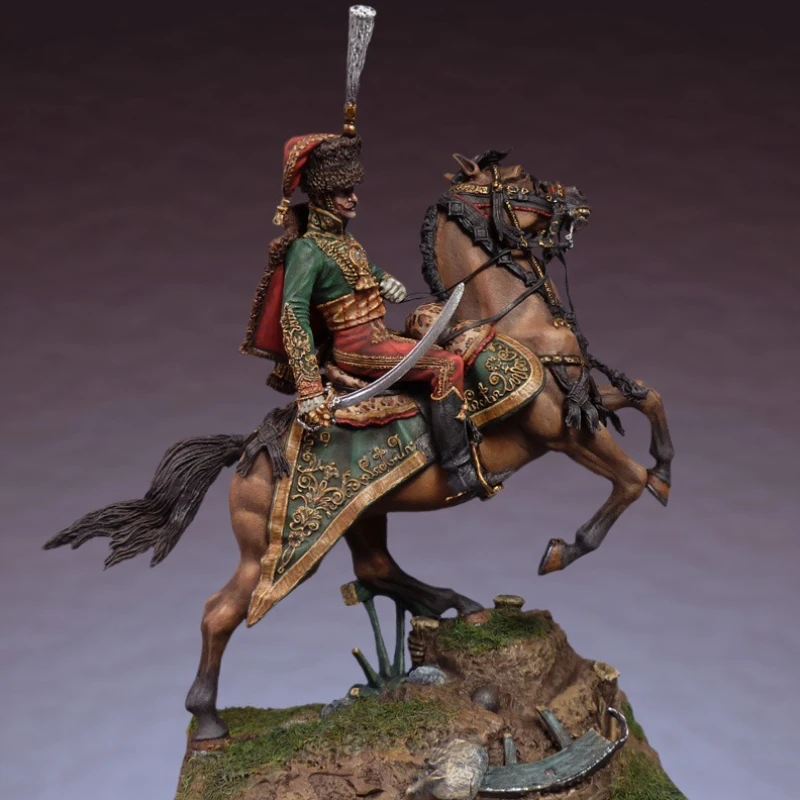1/32 Scale 54mm Die-Cast Resin Figure Model Kit Napoleonic Era Cavalry General Miniature Toys Unassembled Unpainted Diorama