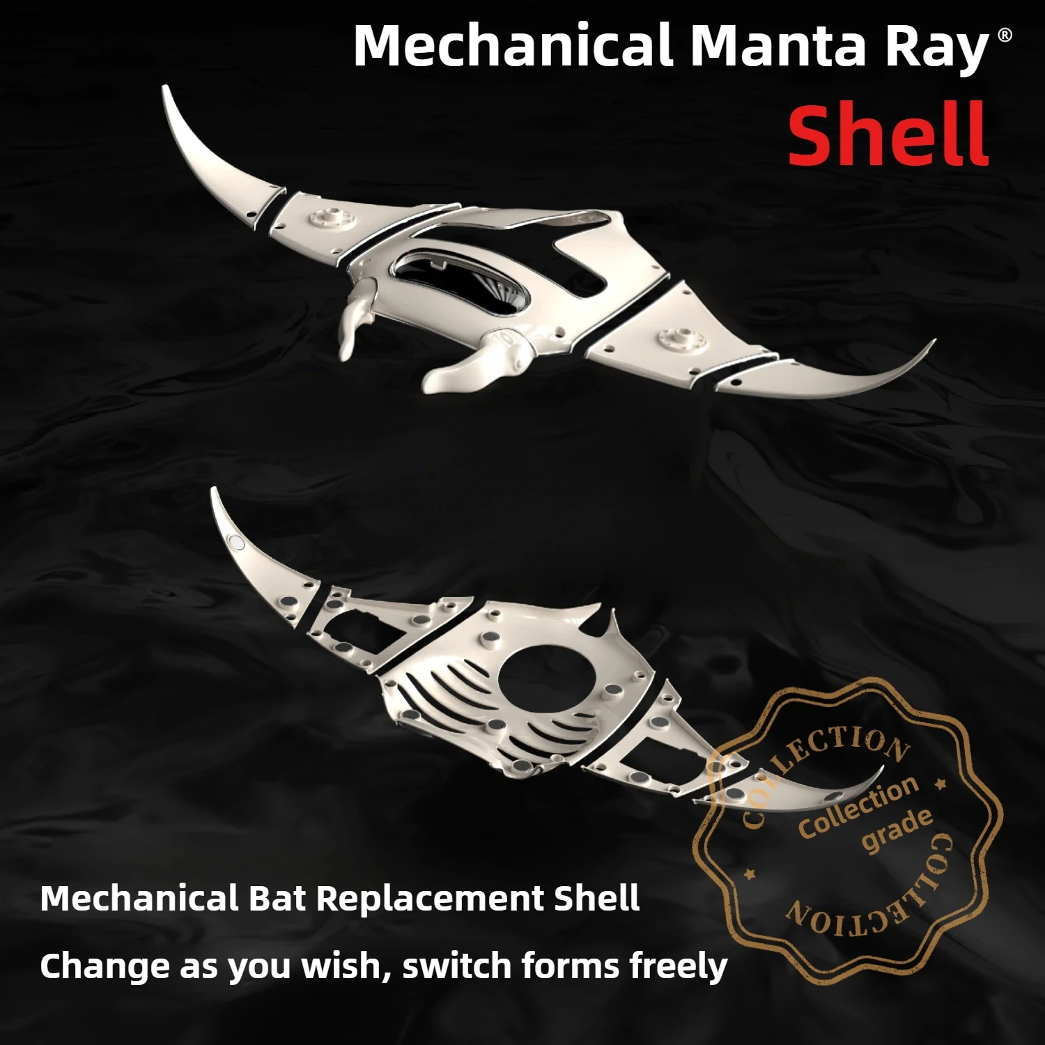 

Корпус Manta Ray, цельнометаллический механический сменный корпус Manta Ray, аксессуары в сборе, художественные настольные украшения, игрушка, подарочная коробка