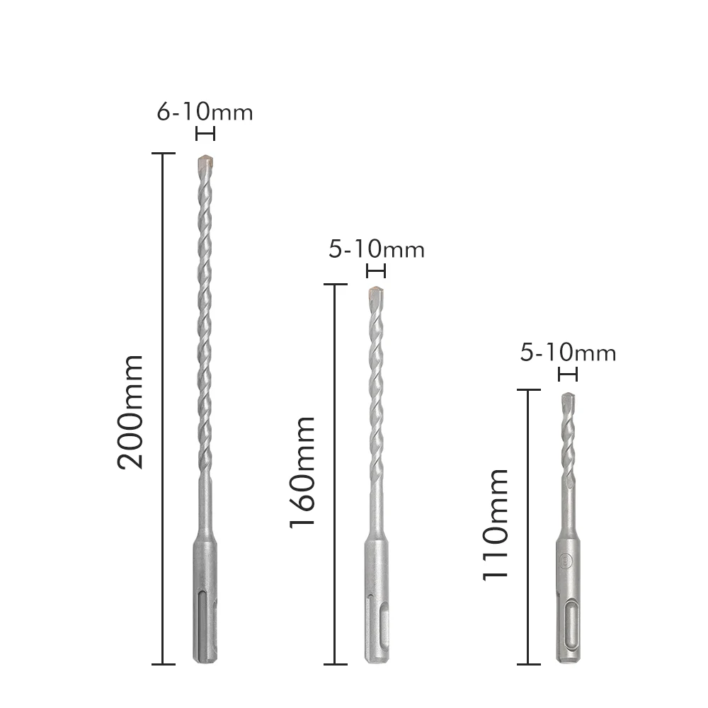 Sierra de agujero para hormigón SDS Plus, perforación de 110mm, 160mm, 200mm, bloque de ladrillo de pared, martillo eléctrico, broca de albañilería, 1 unidad