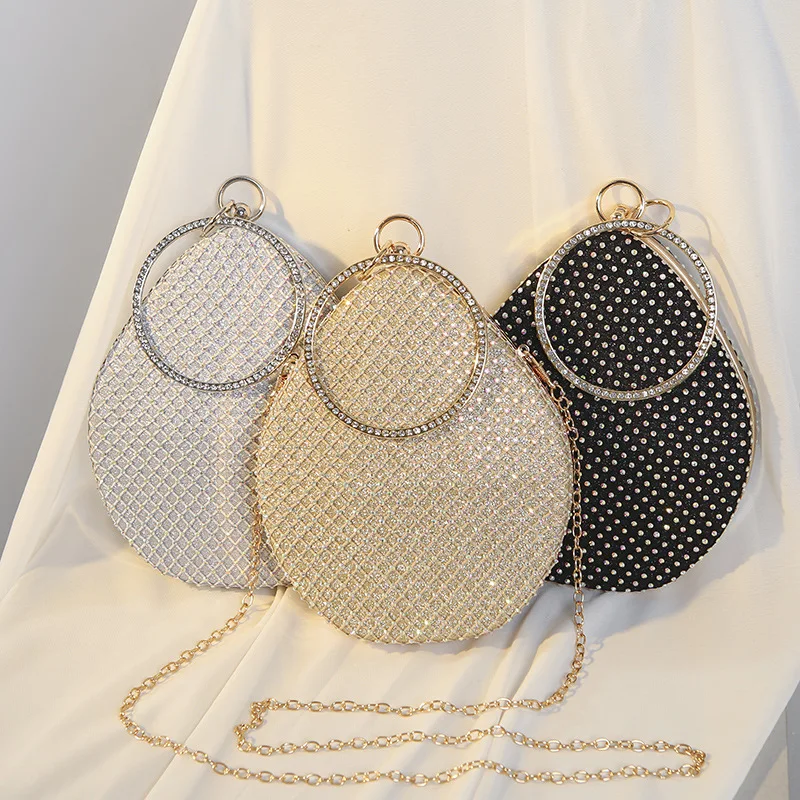 Fashion Women Clutch Bag Handbag with Pearl Rhinestone Gold Luxury Chain Shoulder Bag Party Birthday Wedding Shoulder Bags Purse