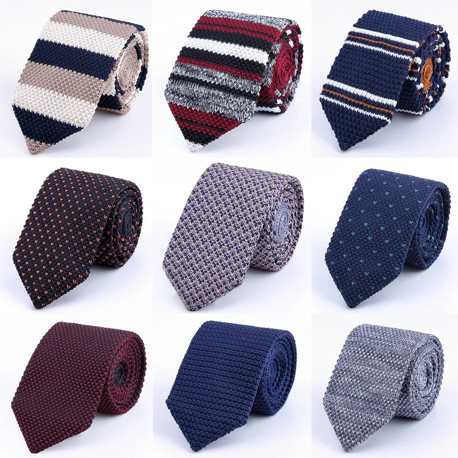 

Linbaiway Casual Skinny Knitted Slim Tie Striped Knitting Neck Tie for Men Business Wedding Narrow Necktie Gravatas Corbatas