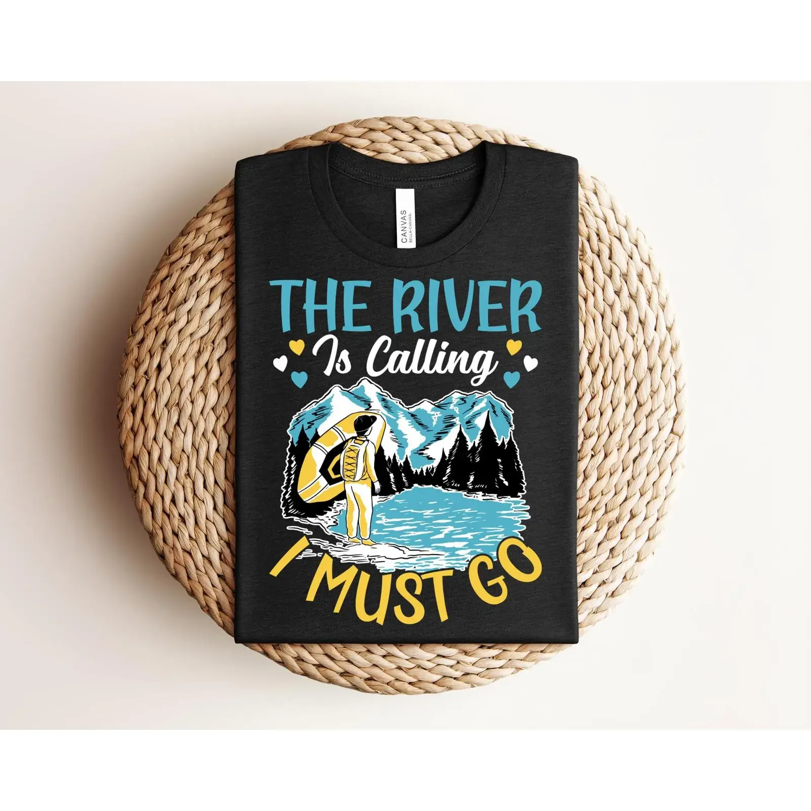 The River Is Calling I Must Go Mountain Rafting T shirt Whitewater Kayak Adventure Outdoor Nature Enthusiast  vintage Washed