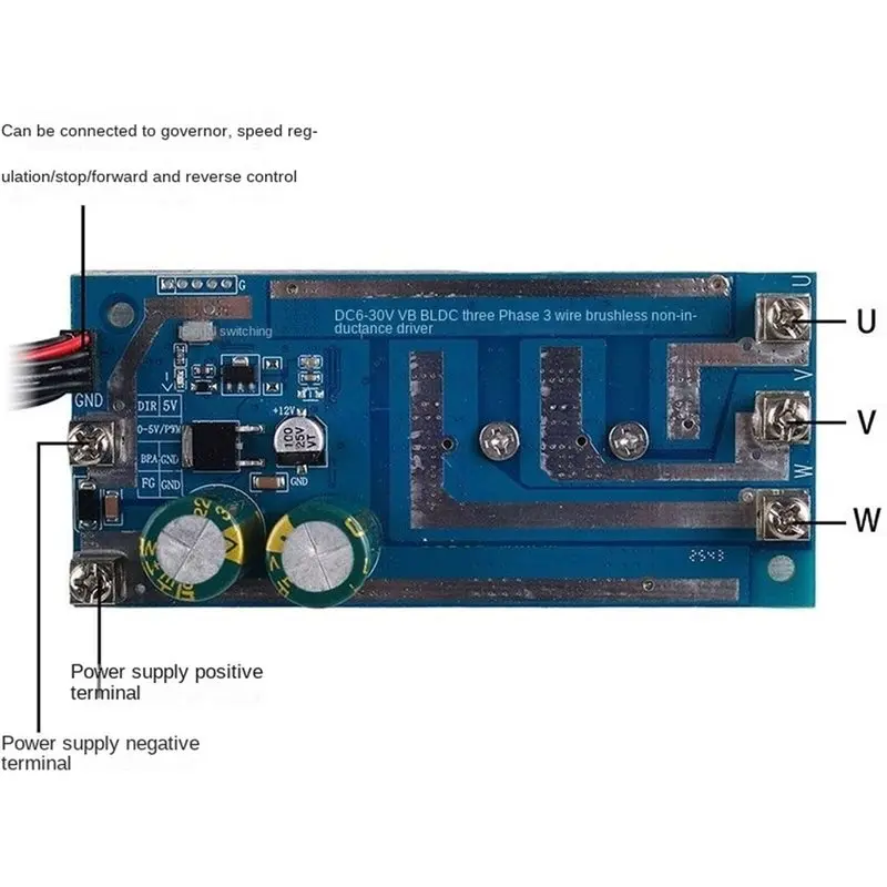 LLCS-750W Sensorless BLDC Motor Driver Board DC12V 24V 30V Three Phase Brushless DC Motor Speed Controller DC Motor Governor