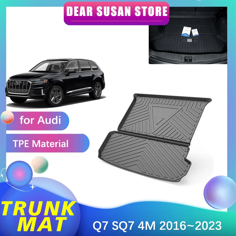 

Car Special Rear Trunk Mat Tray for Audi Q7 SQ7 4M 2016~2023 2022 Waterproof Floor Pad Space Decoration Rug Liner Accessories