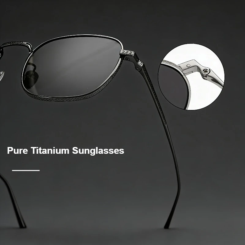 

Нишевые солнцезащитные очки высшего качества из чистого титана N-015, сверхлегкие очки ночного видения в квадратной оправе для вождения, мужские и женские солнцезащитные очки