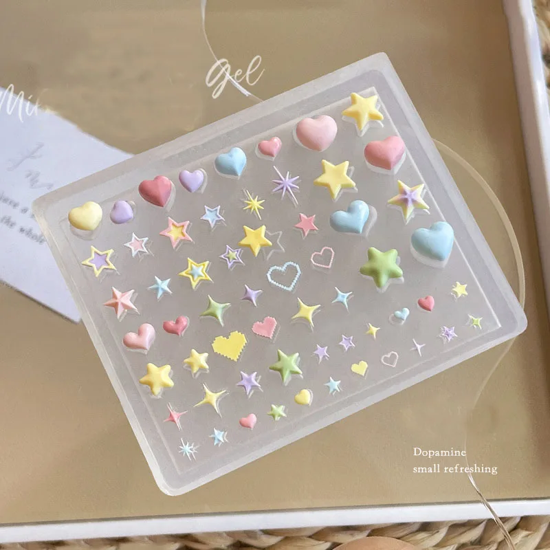 الدوبامين ستار سيليكون قالب الأظافر الحب قذيفة محارة Bowknot لينة ختم لوحات DIY تصميم مانيكير قالب مسمار أدوات الرسم