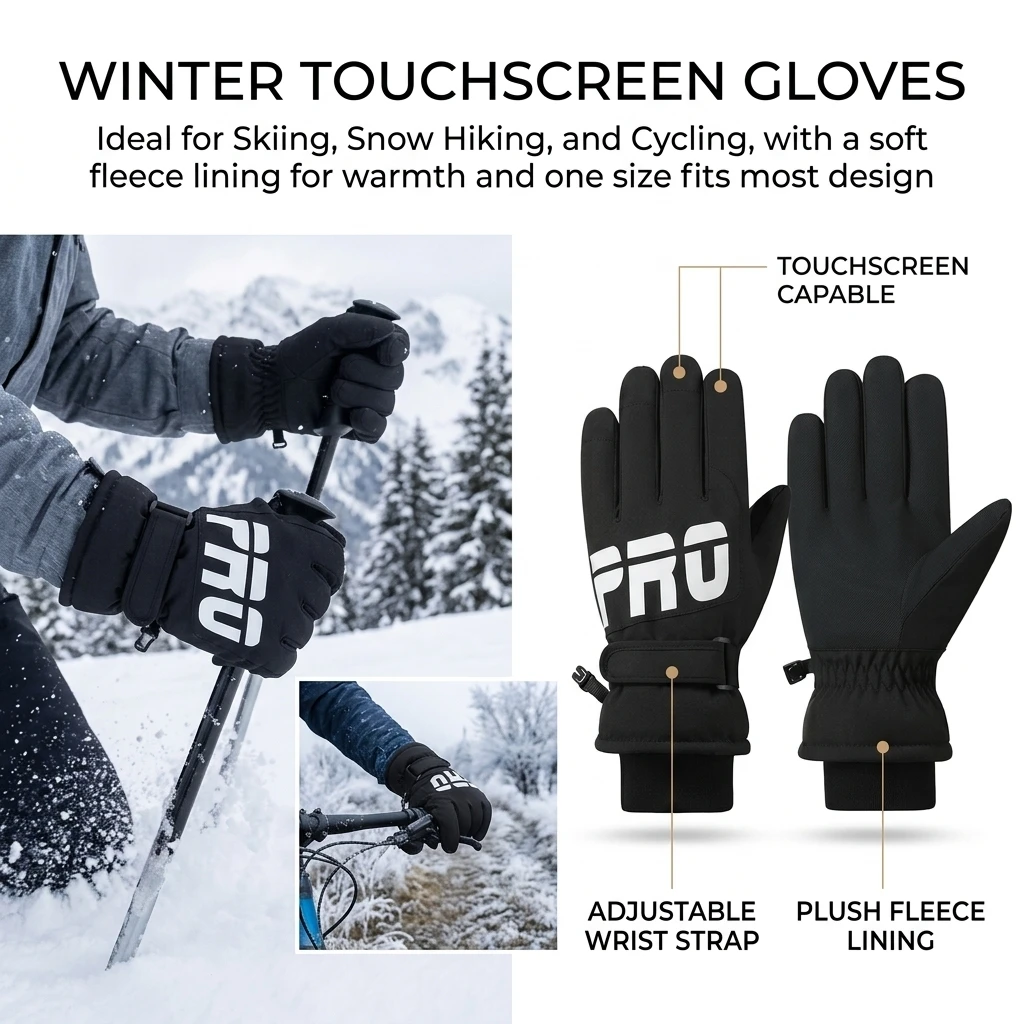 Winter Cycling Commute Gear - Kışlık Eldivenler Polar Astarlı Termal Dokunmatik