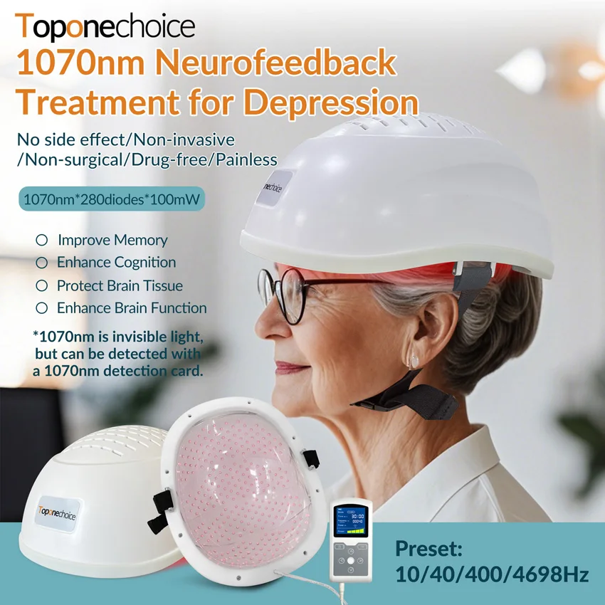 

1070nm Photobiomodulation Therapy Helmet NIR Led Light Therapy Device Infrared Brain Stimulation Neuro Treatment Device