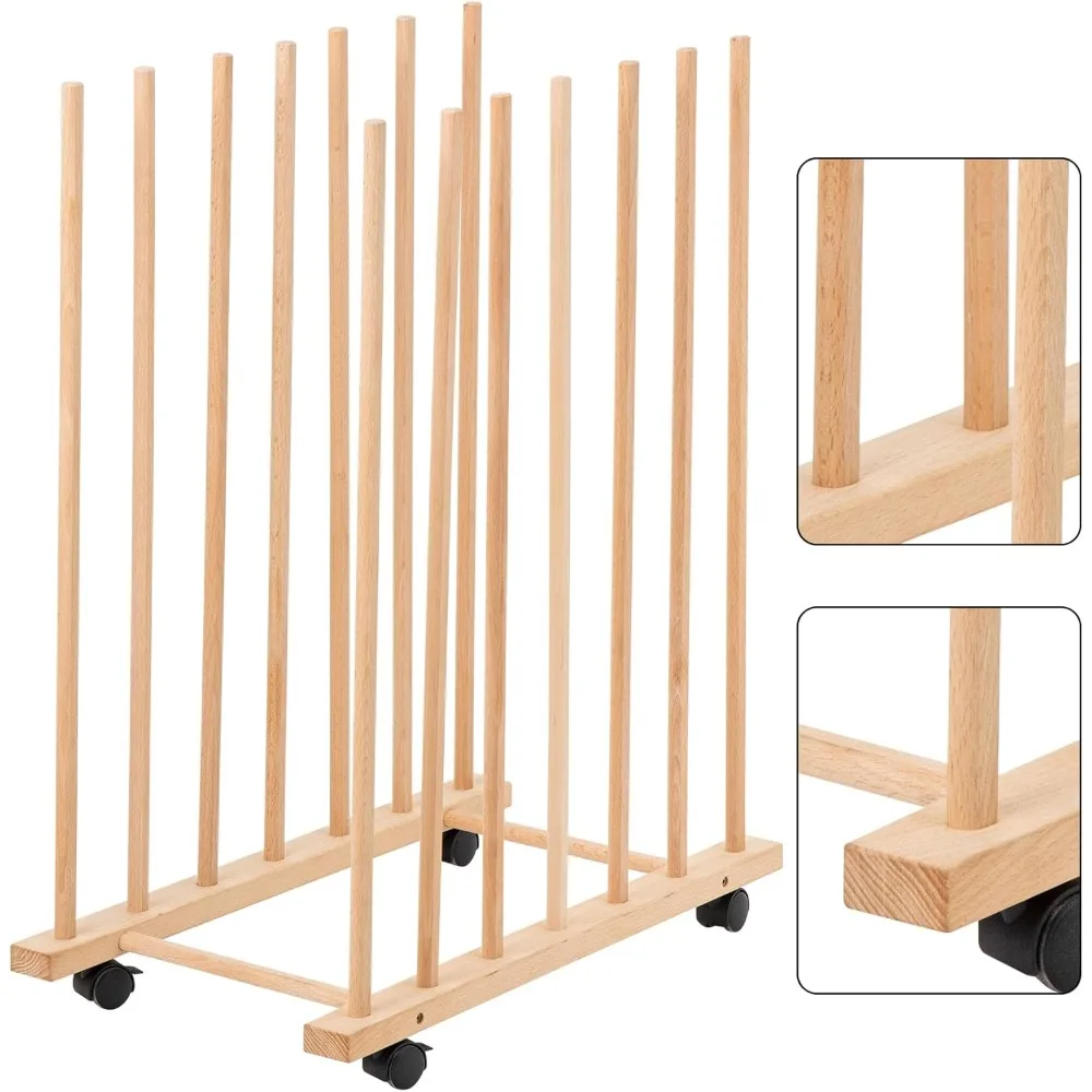 

Large Art Storage Rack with Four Caster Wheel, 60" Drawing Boards, Prints, Panels, Paintings, and Artworks Display