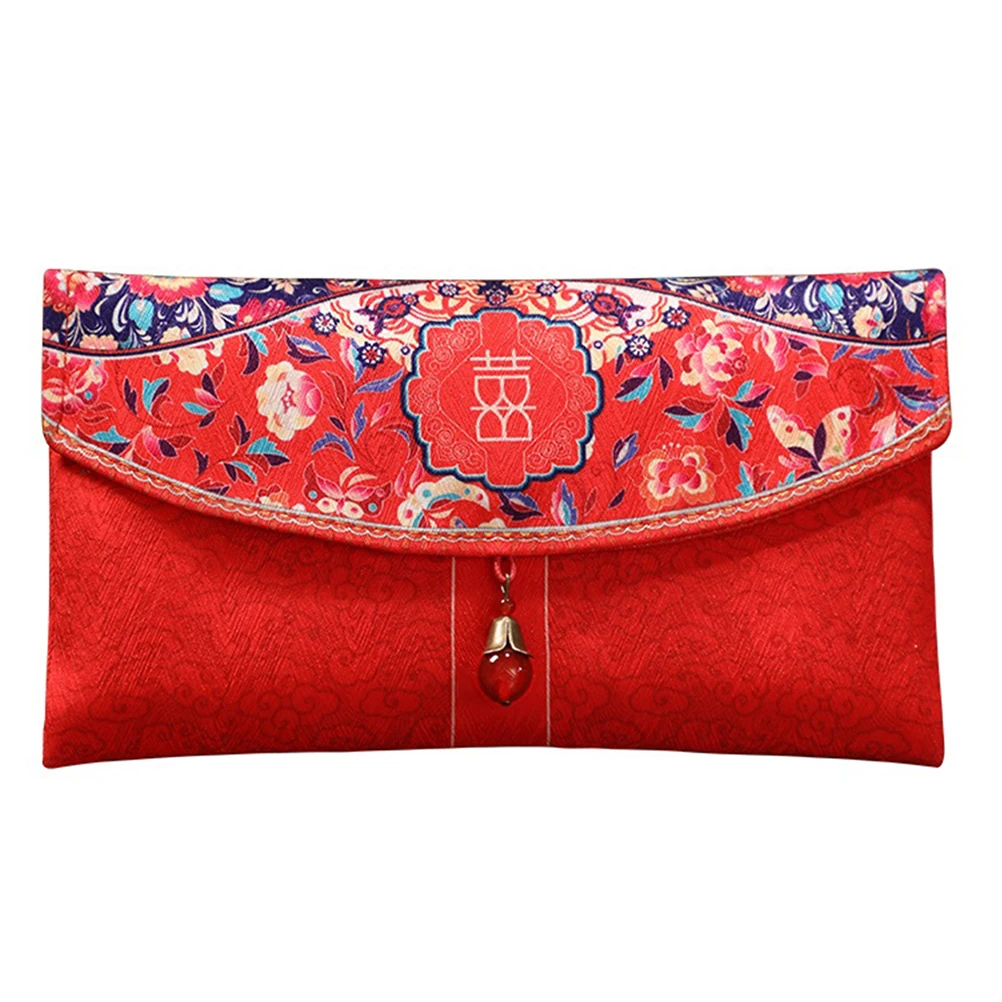 

1pc Giant Red Envelope Bag Cash Holder Fabric Elegant Retro Design Bridal Gifts Wedding Hongbao Money Envelopes