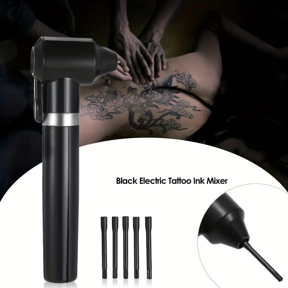 JC Tattoo Pigment Makeup Elektrischer Tintenmischer mit 5 Stück Rührstäbchen Set Augenbrauenfarben-Versorgungswerkzeug Praktische Rührwerksmaschine – Detail 5
