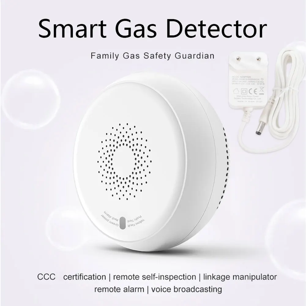 Zemismart Zigbee مستشعر كشف الغاز الذكي لخط الأنابيب نظام إنذار أمان الغاز الطبيعي كاشف تسرب الغاز العمل مع Tuya