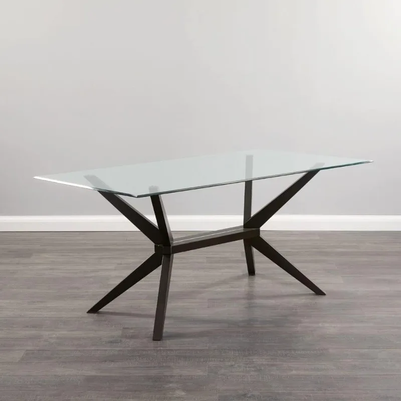 Glass Dining Table with Versatile Rectangular Designs, Tempered Surfaces, and Sturdy Bases for Modern Homes