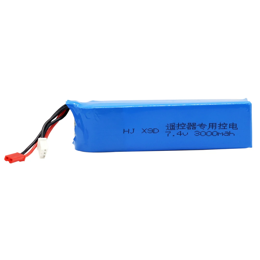 Upgrade 3000mAh 7.4V Lipo Battery with JST Plug for Frsky Taranis X9D Plus Transmitter 2S 7.4V Lipo Battery Toy Accessories