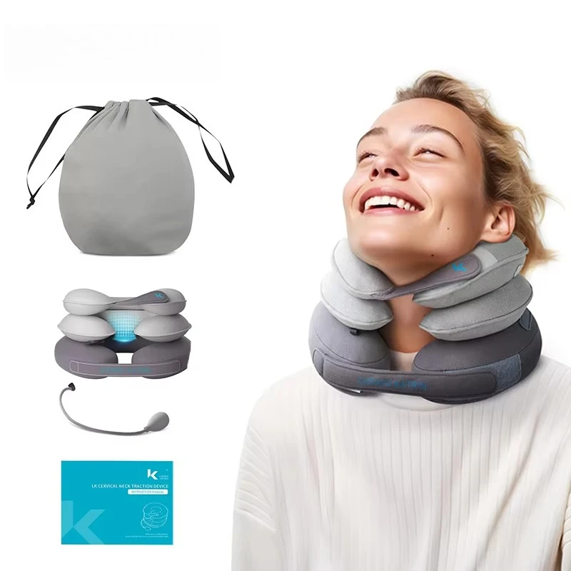 

Hot Selling Adjustable Neck Brace Stretcher Inflatable Cervical Traction Device Removable Air Pump for Neck Pain Relief