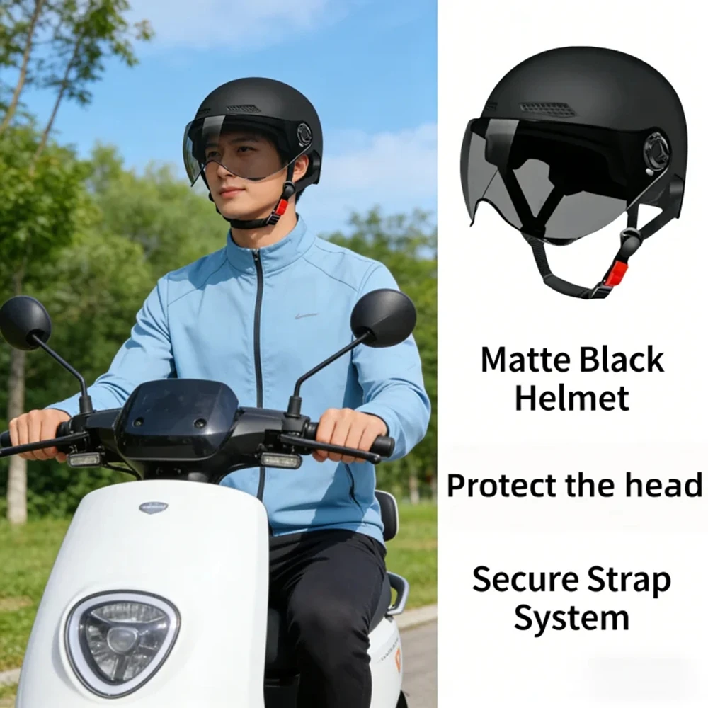 

Велосипедный защитный шлем, сертифицированный, для мужчин и женщин, для взрослых, для электровелосипедов и мотоциклов, полушлем с очками