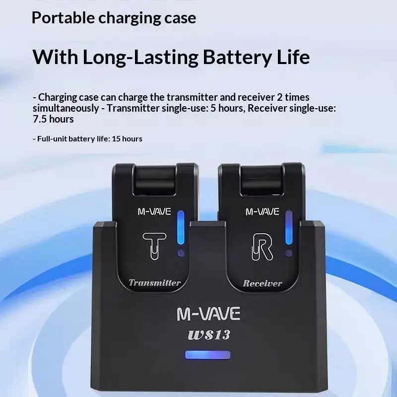 M Vave Wireless Guitar Transmitter Receiver 5 8g Audio Transmission System WS13 With Portable Charging Case For Musical view 2