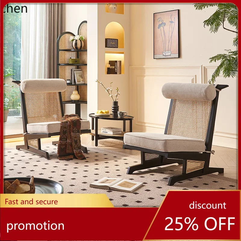 

LXC Solid Wood Sofa Chair Simple Rattan Chair Three-Piece Set Coffee Table Combination Rattan Weaving Homestay Bedroom