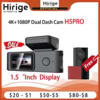 Dash Cam Hirige H5Pro Dual Front and Rear 4K+1080p Ultra HD Resolution Dash Camera Night Vision G-sensor Loop Recording Camera
