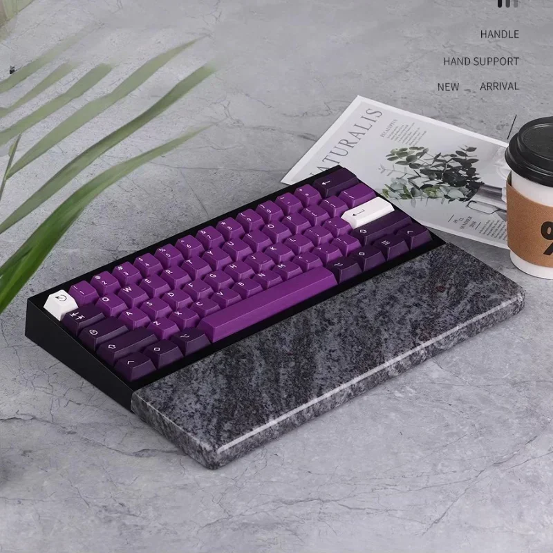 Quartz Mechanical Keyboard Palm Rest Custom Natural Marble Pure Handmade Keyboard Hand Support Comfort Non-slip Office Wrist Pad