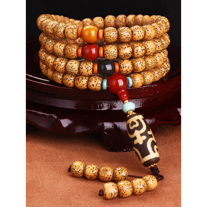 Genuine Goods Hainan Ecological Polishing Yellow Chicken Grease Xingyue Bodhi Old Seed round Beads Cultural Artifact Pr