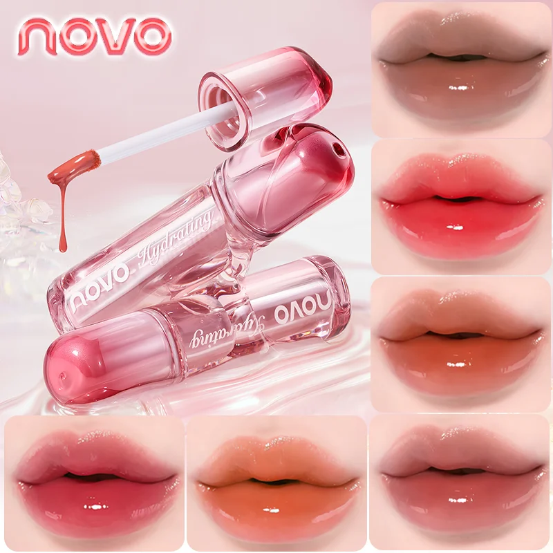 ملمع شفاه مائي زجاجي وملمع شفاه مرآة لامعة، ملمع شفاه مرطب، يدوم طويلاً، كوب غير لاصق، مرطب #1