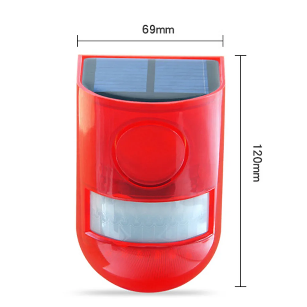 Solar Infrared Motion Sensor Alarm Remote Control Security Alarm System Multifunctional Portable for Villa Farm Yard Garden