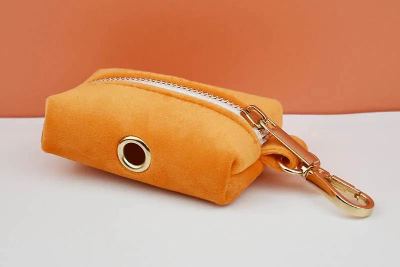 Orange Samt-Hundehalsband und Leinen-Set für Hunde, individuell graviertes Namensschild, Heimtierbedarf, Hundeleine aus Samt 41 – Detail 7