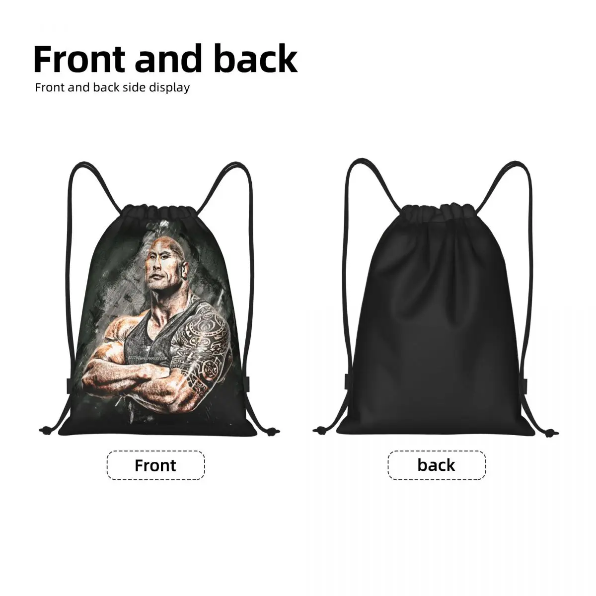 The Rock Dwayne Johnson Drawstring Bag Women Men Foldable Sports Gym Sackpack Shopping Storage Backpacks