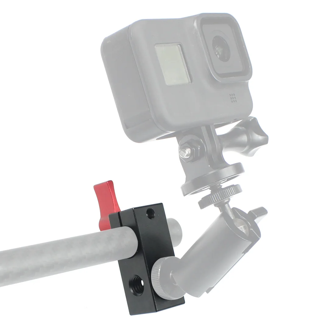 Einzel Rod Clamp 15mm Schiene Stecker Adapter Halterung mit 1/4 "-20 Gewinde Kalten Schuh Halterung für DSLR käfig Rig Mikrofon Licht Halter – Detail 8