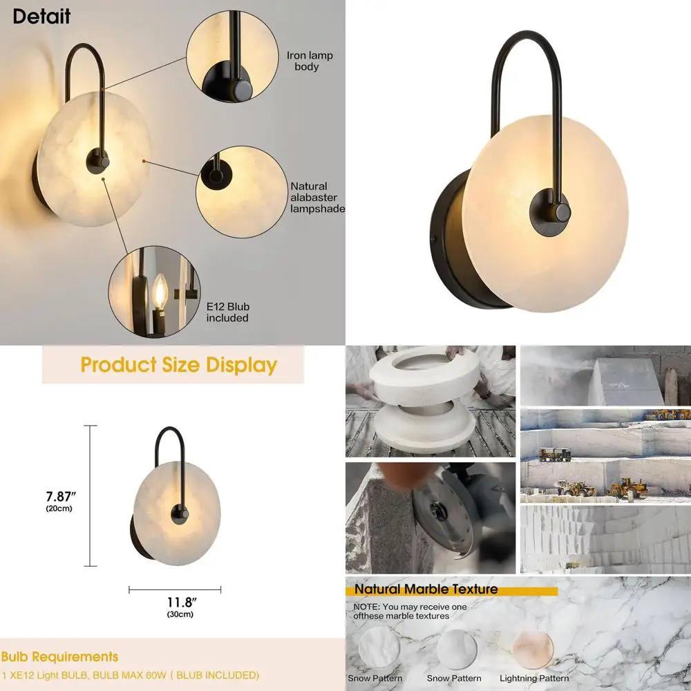 Moderne LED-Alabasterleuchte mit natürlichem Marmorschirm für den Innenbereich