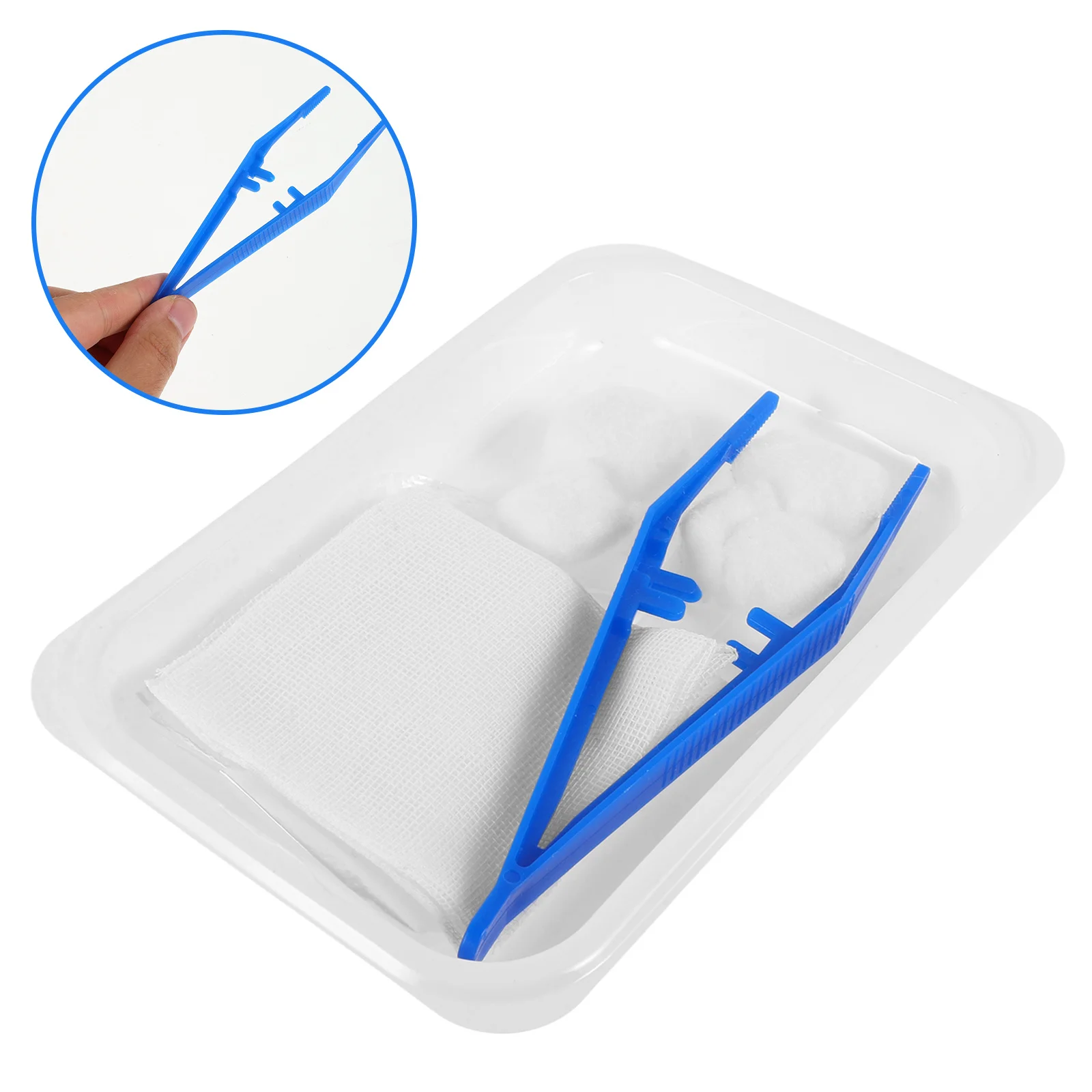 مجموعة العناية بالجروح الطبية القابل للتصرف، وسادات غير لاصقة من الدرجة الطبية، كرات قطنية، ملقط بلاستيكي، تضميد الجروح في حالات الطوارئ المنزلية #1