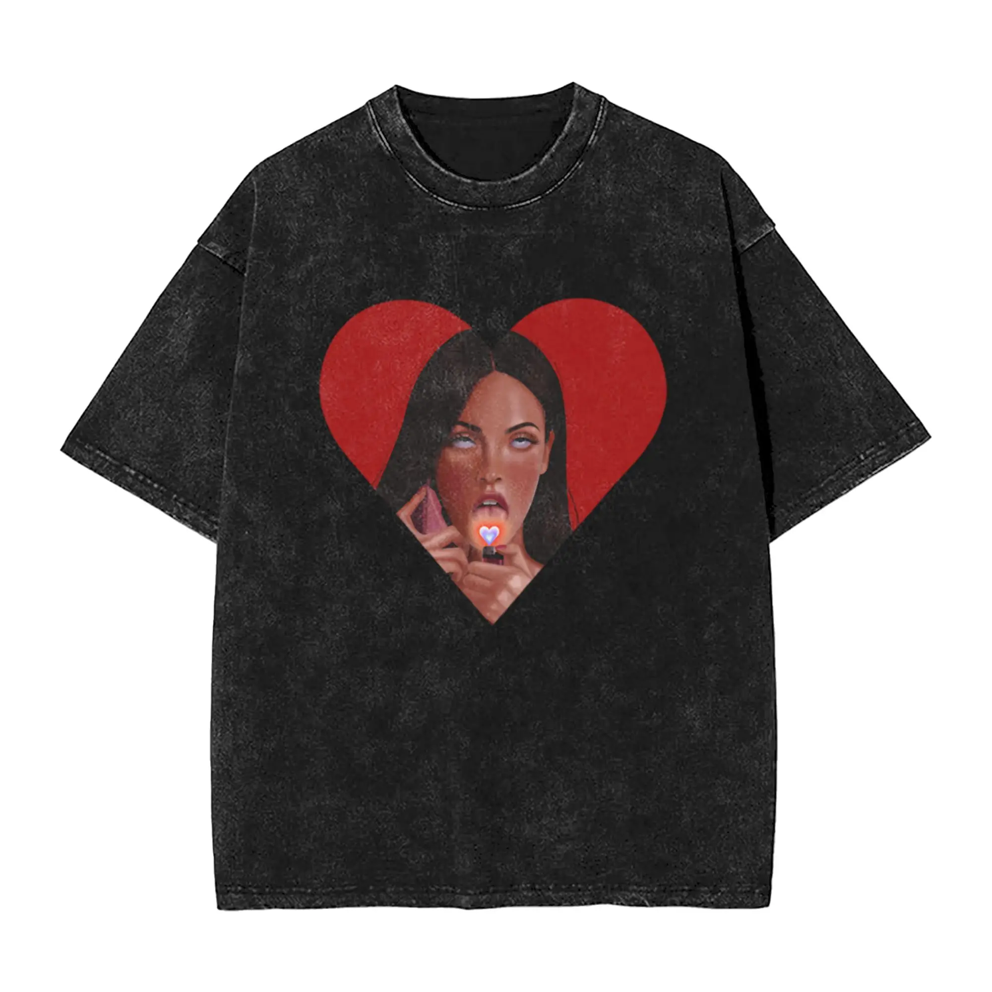 Jennifer s Body Heart CHECK  Unique Trendy A Washed T Shirt Men's Women's Oversized Cotton Tees Tops
