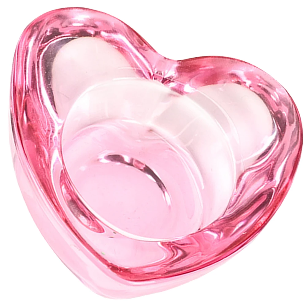 Entzückende herzförmige Nagelschale, Glasbehälter für Nagelkunst, flüssiges Acrylpulver, Mischstift, Waschaufbewahrung, Heimsalon