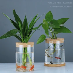 Transparent Hydroponic Flower Pot Imitation Glass Soilless Planting Potted Green Plant Resin Flower Pot Home Vase