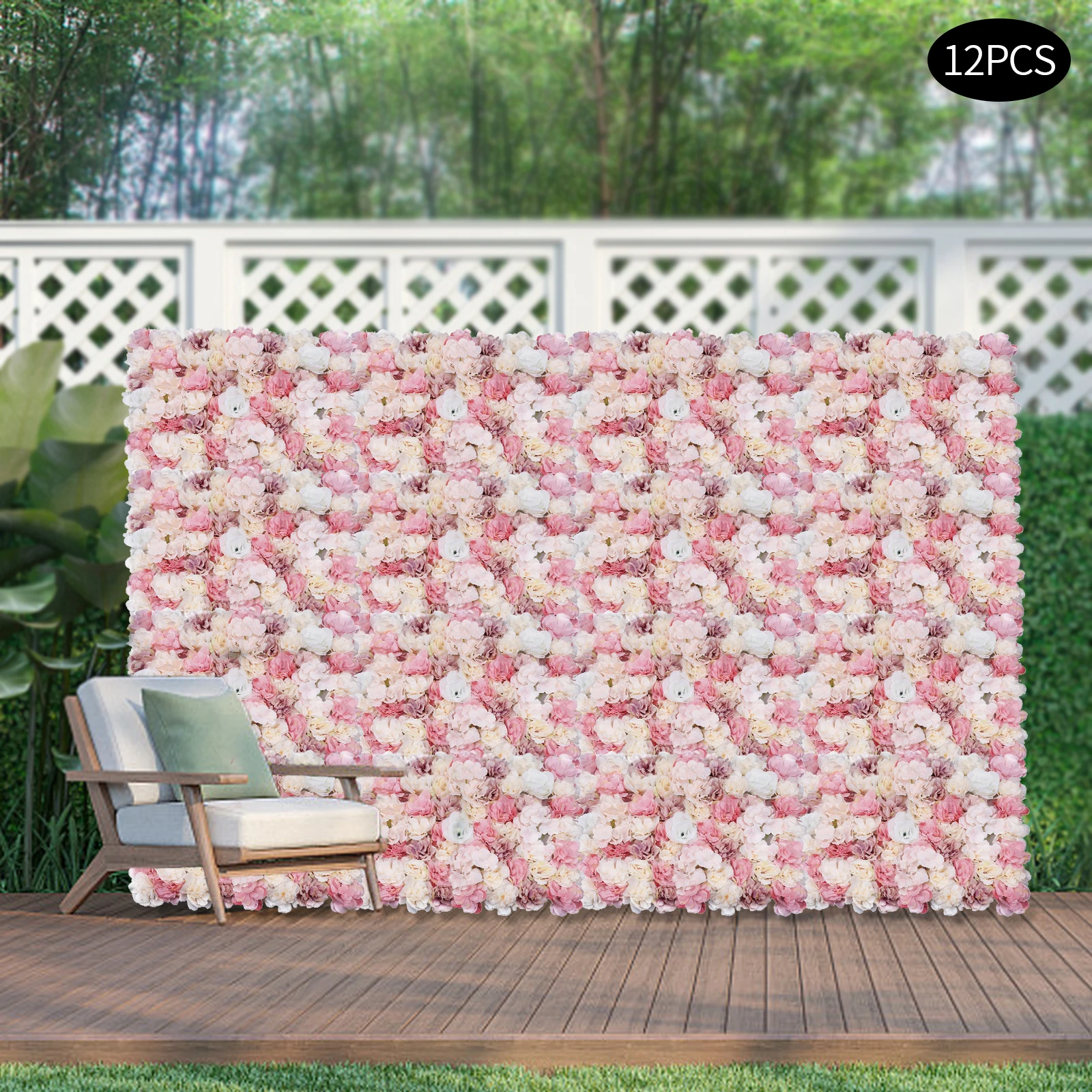 

Silk Flower Wall Panels – 23.6x15.74in Floral Backdrop for Weddings, Parties, and Photo Shoots