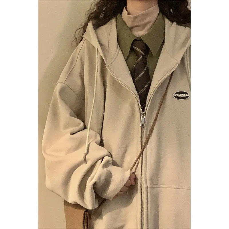 CGC 2024 New Autumn Winter Hooded Zip-Up Women Casual Long Sleeve Hooded Sweatshirts Korean Fashion Oversized Hoodie Clothing