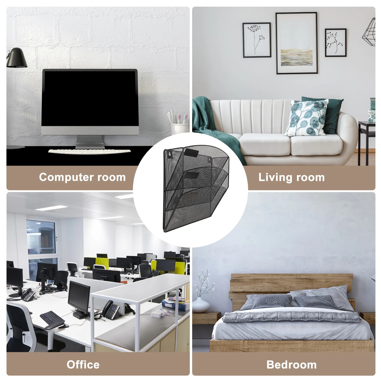 

Настенная корзина-органайзер из прочного железа для документов и журналов, экономия пространства