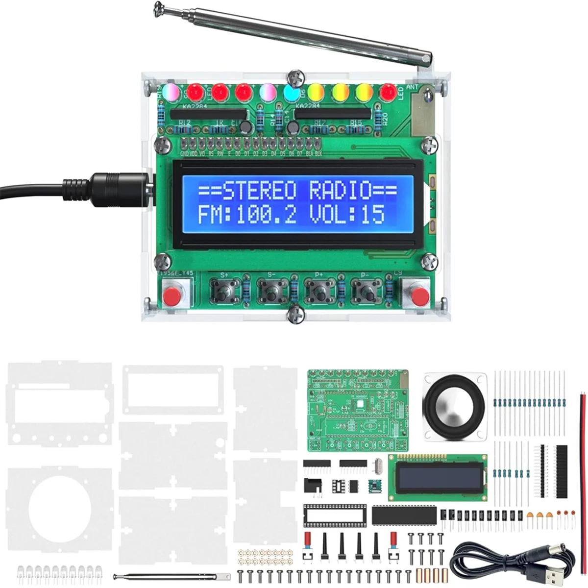 

AB52 FM Radio Kit,DIY Soldering Projects Radio for Learning Teaching STEM Education Ideal Gift for Family and Friends