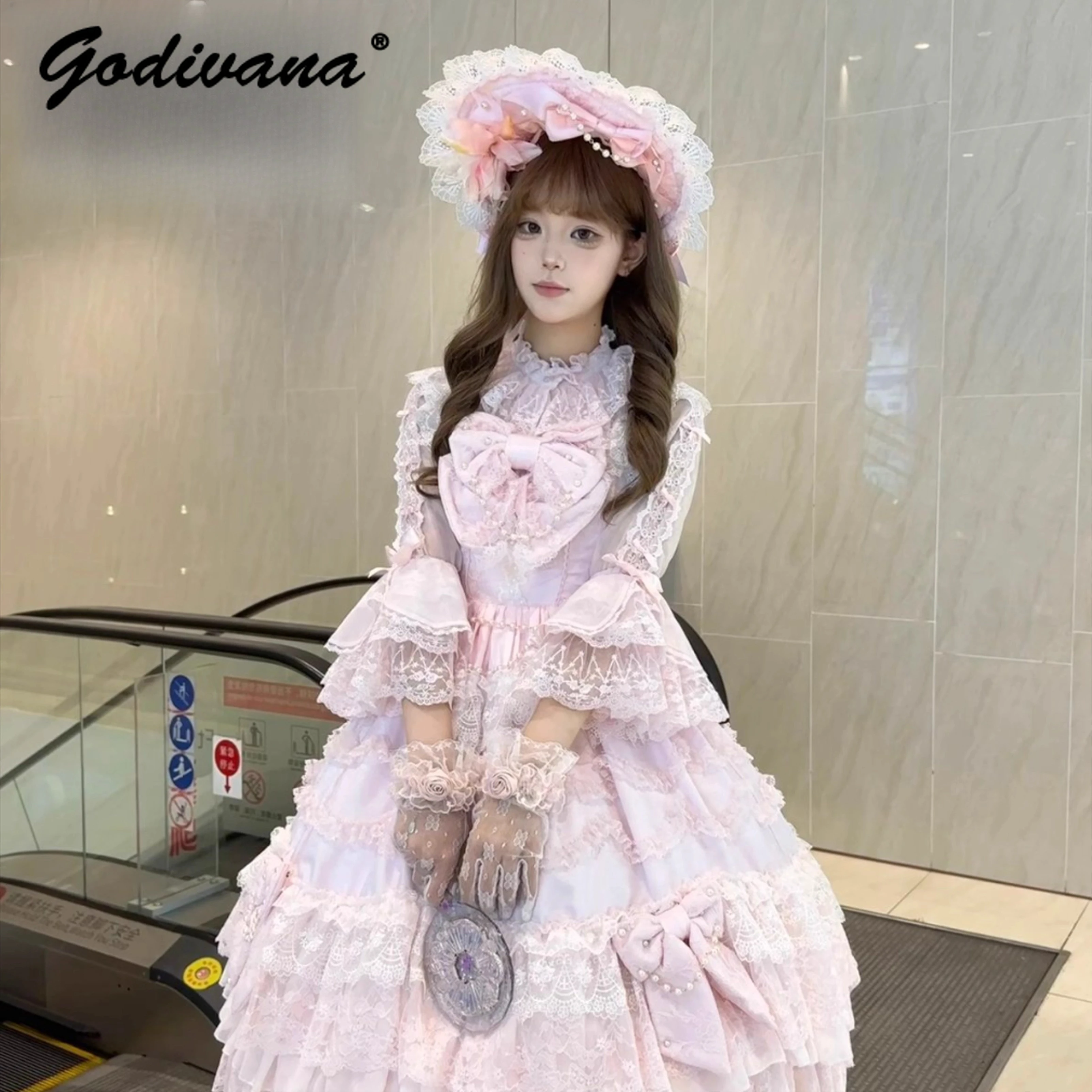 Originele Nieuwe Zomer Vrouwelijke Meisjes Zoete Kant Boog Chiffon Halve mouwen Lolita Innerlijke Shirt vrouwen Flare Mouw Blouse tops