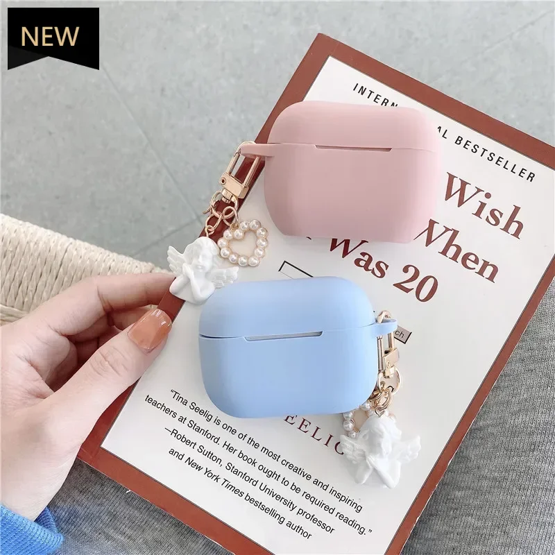 애플 에어팟 4 케이스, 에어팟 프로 2 커버, 럭셔리 레트로 펄, 스트로베리 실리콘 이어폰 커버, 펀다 에어팟 3 케이스