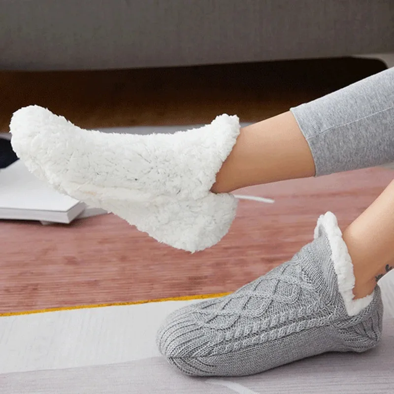 Thickened Thermal Women Mens Slipper Socks New Winter Warm Short Cotton Home Sleeping Soft Non Slip Grip Fuzzy Floor Sock Fluffy