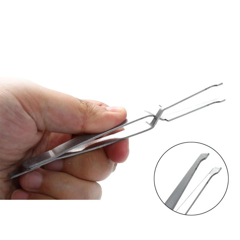 1PCS Stainless Steel Dental Tweezer Pliers Direct Bracket Holder Orthodontic Bonding For Teeth Care