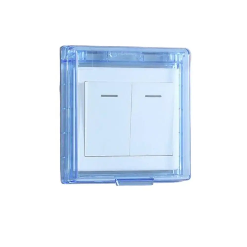 Self-Adhesive 86 Type Wall Socket Waterproof Box Plastic Antifouling Switch Button Protection Cover Safe Thickening