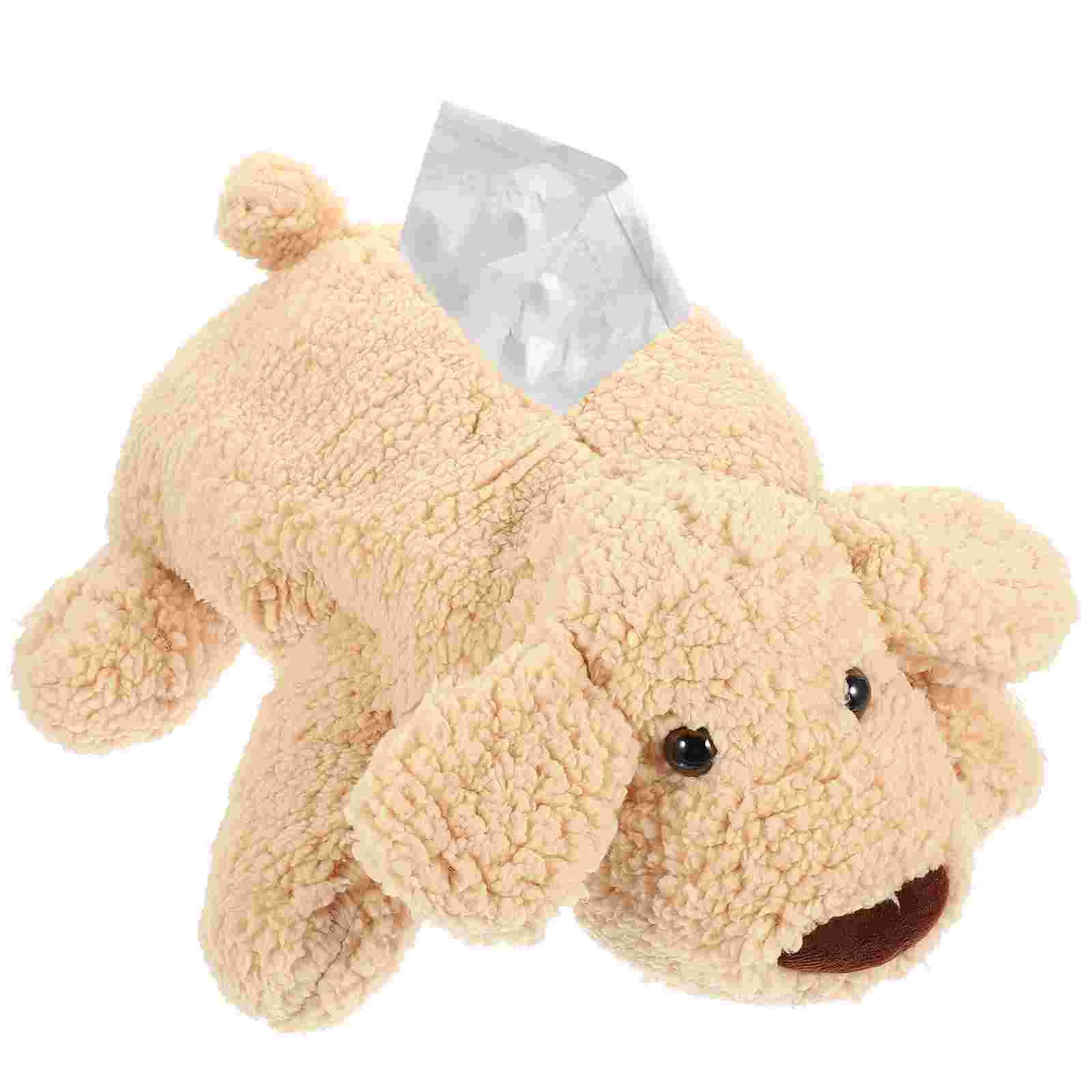 

Dog ​​paper Box Plush Napkin Holder Stuffed Animals Towel Pup Pumping Case Tissue Dispenser Car